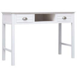 Vidaxl Writing Desk White 110X45X76 Cm Wood Desks - thumbnail 2
