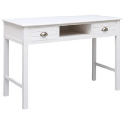 Vidaxl Writing Desk White 110X45X76 Cm Wood Desks