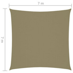 Berkfield Sunshade Sail Oxford Fabric Square 7X7 M Beige - thumbnail 6