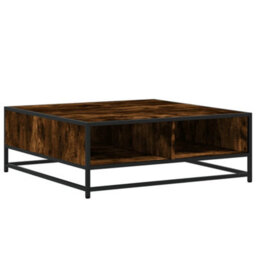 Berkfield Coffee Table Smoked Oak 80X80X30 Cm Engineered Wood And Metal - thumbnail 7