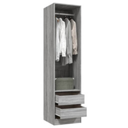 Berkfield Wardrobe With Drawers Grey Sonoma 50X50X200 Cm Engineered Wood - thumbnail 7