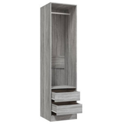 Berkfield Wardrobe With Drawers Grey Sonoma 50X50X200 Cm Engineered Wood - thumbnail 4