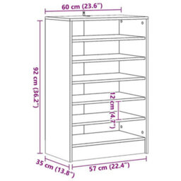 Vidaxl Shoe Cabinet Concrete Grey 60X35X92 Cm Engineered Wood - thumbnail 9