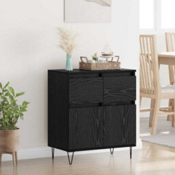 Walplus Sideboard Black Oak 60 X 35 X 70 Cm Engineered Wood And Iron