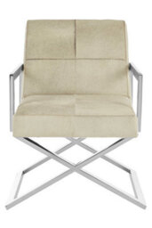Orsina Grey Leather Thick Padded Chair,modern Accent Chair With Reclined Back,lounge Chair With Polished Frame - thumbnail 6
