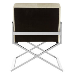 Orsina Grey Leather Thick Padded Chair,modern Accent Chair With Reclined Back,lounge Chair With Polished Frame - thumbnail 5