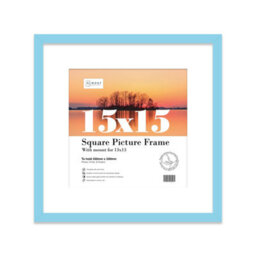 "15X15"" Light Blue Picture Frame - 15X15"" Square Frame With 13X13"" Mount For 15X15""/13X13"" Pictures Moderrn Style Thin Edge, 1 Pack" - thumbnail 1