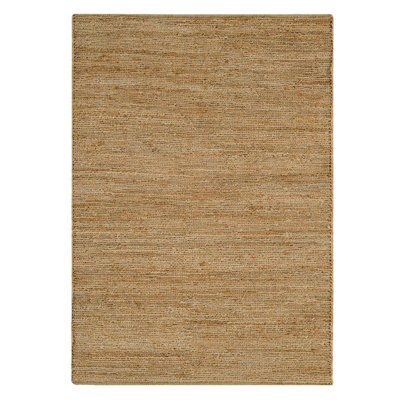 Modern Rug, Handmade Bedroom Rug, Natural Fibres Rug, Plain Dining Room Rug, Jute Natural Plain Rug-160Cm X 230Cm - image 1