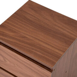 Walnut Colour 2 Drawer Chest Of Drawers Wooden Bedside Table Modern Bedroom Cabinet - thumbnail 5