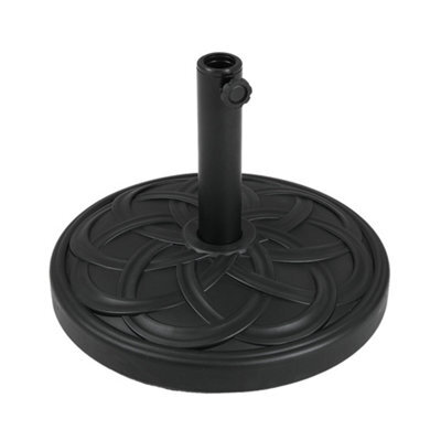 Breeins Black 25Kg Spiral Cross Effect Cement Outdoor Parasol Base Umbrella Stand For 38mm/48mm - image 1