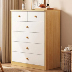 6 Drawer Storage Cabinet Bedside Chest Clothes Organizer Cupboard For Home - thumbnail 1