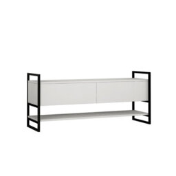 Decortie Metola Modern Tv Unit Multimedia Centre White With Storage Tv Cabinet 130Cm - thumbnail 2