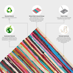 "Bravich Multicolour Recycled Cotton Chindi Rug 240 X 330Cm (8' X 10'10"")" - thumbnail 4