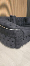 Ambassador U Shape Corner Sofa Steel Velvet And Chrome Accents - thumbnail 5