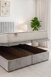 "Knight Sleep Emily Ottoman Bed Silver Plush 4Ft With Mattress & 24""headboard - Small Double" - thumbnail 2
