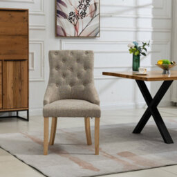 Ravenna Fabric Dining Chairs - Set Of 2 - Brown - thumbnail 2