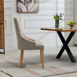 Ravenna Fabric Dining Chairs - Set Of 2 - Brown - thumbnail 4