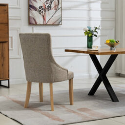Ravenna Fabric Dining Chairs - Set Of 2 - Brown - thumbnail 5