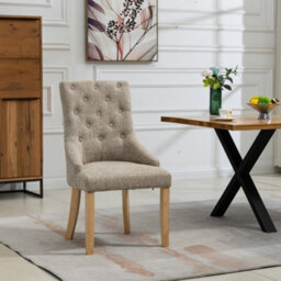 Ravenna Fabric Dining Chairs - Set Of 2 - Brown - thumbnail 1