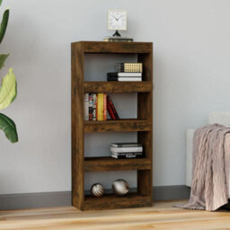 Berkfield Book Cabinet/room Divider Smoked Oak 60X30X135 Cm Engineered Wood - thumbnail 4