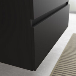 Cygnus bath Bequia Vanity Unit 140Cm Matt Black Toscana Basin Mineral Composite - thumbnail 2