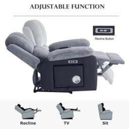Electric Recliner Armchair Single Sofa Heated Massage Chair Lounge - thumbnail 3