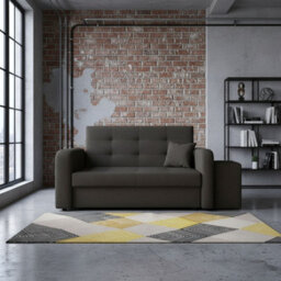 Viva Home Ii Sofa Bed With Two Ottomans For Living Room Chipboard Metal Legs Sleeping Function 158 Cm Brown Right - thumbnail 2