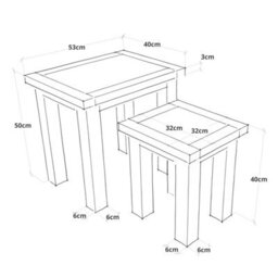 Cabinet Bits Trivento Light Wood Set Of 2 Nest Of Tables - thumbnail 7