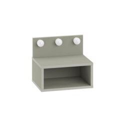 Decortie Floating Bedside Table With 3 Led Lights 30Cm Modern Wall-Mounted Open Shelf For Storage, Bedroom Space-Saver, Ash Green - thumbnail 2