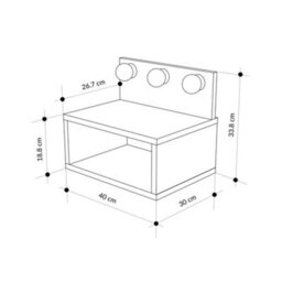 Decortie Floating Bedside Table With 3 Led Lights 30Cm Modern Wall-Mounted Open Shelf For Storage, Bedroom Space-Saver, Ash Green - thumbnail 3