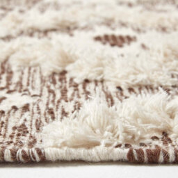 Homescapes Lhasa Handwoven Brown And Cream Textured Diamond Pattern Kilim Wool Rug, 66 X 200 Cm - thumbnail 4