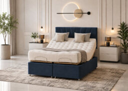 Melbourne Electric Adjustable Bed With Mattress And Headboard Blue