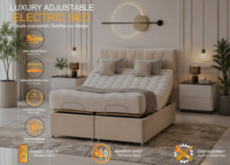Melbourne Electric Adjustable Bed With Mattress And Headboard Blue - thumbnail 6