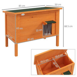 Pawhut Outdoor Feral Cat House Insulated W/ Openable Roof - Orange - thumbnail 3