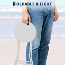 Lightweight Folding Bar Stool 600Lb With Handle Indoor Outdoor - thumbnail 4
