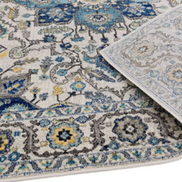 Persian Blue Traditional Easy To Clean Floral Rug For Dining Room -200Cm X 290Cm - thumbnail 2