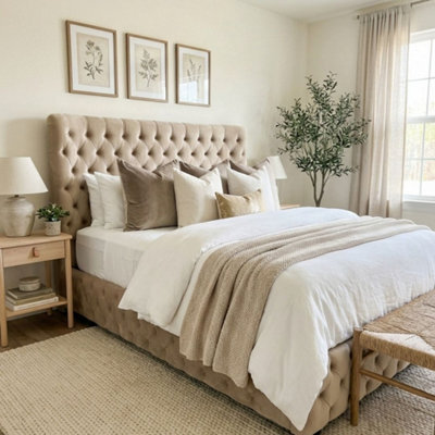 Stratus Interiors Winged Ambassador Chesterfield Bed Frame - King - No Storage Type - image 1