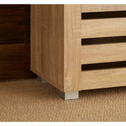 Home Source Oslo 2 Door Shoe Storage Cabinet Unit Oak Effect Hallway Furniture - thumbnail 4