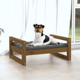 Berkfield Dog Bed Honey Brown 55.5X45.5X28 Cm Solid Pine Wood - thumbnail 3