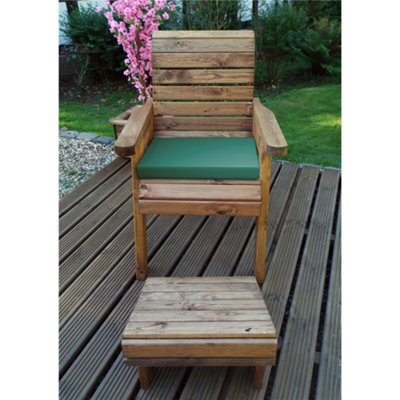 Marlborough Deluxe One Seater Lounger Set With 1 X Chair Cushion Green & 1 X Fitted Cover - image 1