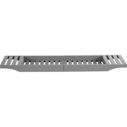 Grey Bamboo Bath Tub Rack Foldable Adjustable Tray Caddy Organiser - thumbnail 5