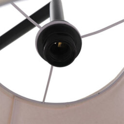 Living And Home 150Cm E27 Base Metal Tray Table Linen Lampshade  Floor Lamp Floor Light With Foot Switch - thumbnail 7
