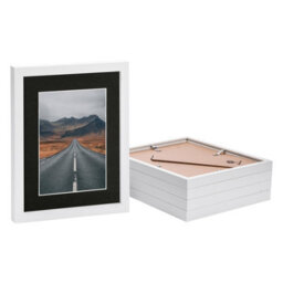 "Nicola Spring Photo Frames With 5"" X 7"" Mount - 8"" X 10"" - White/black - Pack Of 5" - thumbnail 1