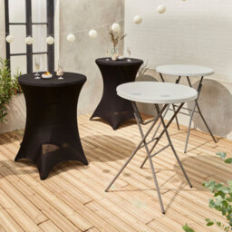 Sweeek - Pair Of Foldable High Tables With Protective Covers Black 81X81X110 Cm - Gala + Cover X2 - thumbnail 4