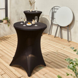 Sweeek - Pair Of Foldable High Tables With Protective Covers Black 81X81X110 Cm - Gala + Cover X2 - thumbnail 6