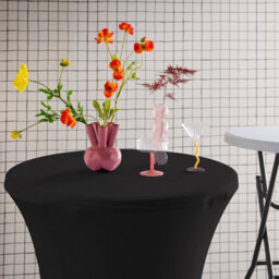 Sweeek - Pair Of Foldable High Tables With Protective Covers Black 81X81X110 Cm - Gala + Cover X2 - thumbnail 2
