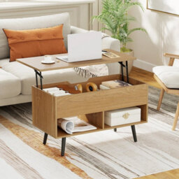 Mid Century Modern Accent Table With Hidden Compartment - thumbnail 3
