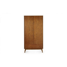 Ashfield Cherry Ash Wood Veneer 2 Door 1 Drawer Wardrobe - thumbnail 3
