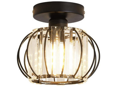 Semi Flush Mount Chandelier Lighting Black Ceiling Light Fixture - image 1
