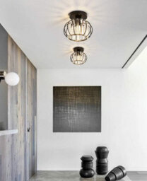 Semi Flush Mount Chandelier Lighting Black Ceiling Light Fixture - thumbnail 4